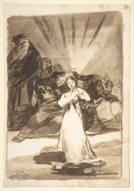 A radiant female figure beset by dark spirits; page 45 from the "Images of Spain" Album (F) — تصویر رکورد موزهٔ متروپولیتن (دسترسی آزاد)
