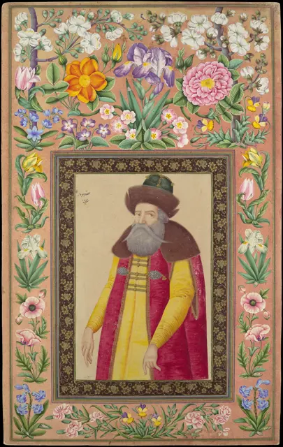 "Portrait of the Russian Ambassador, Prince Andrey Priklonskiy", Folio from the Davis Album — تصویر رکورد موزهٔ متروپولیتن (دسترسی آزاد)