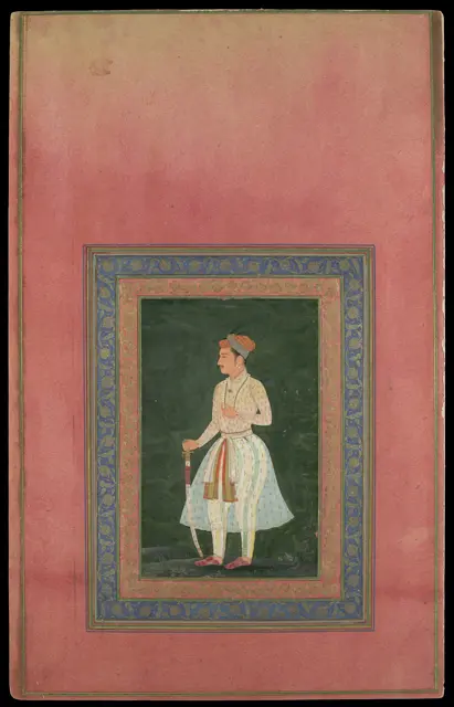 "Portrait of a Noble in Gauzy White Costume", Folio from the Davis Album — تصویر رکورد موزهٔ متروپولیتن (دسترسی آزاد)