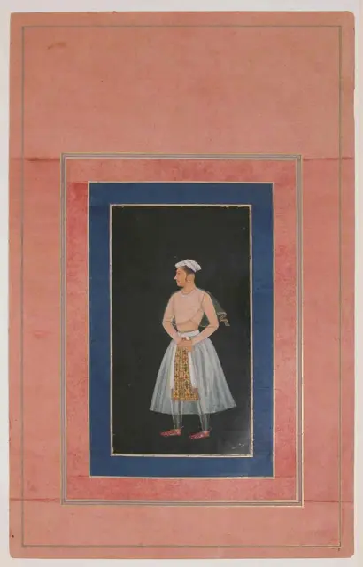 "Portrait of a Prince (Shah Jahan ?)", Folio from the Davis Album — تصویر رکورد موزهٔ متروپولیتن (دسترسی آزاد)