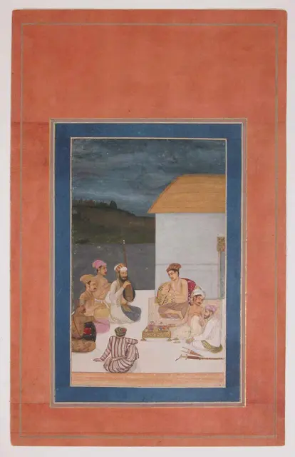 "Prince With his Courtiers and Musicians", Folio from the Davis Album — تصویر رکورد موزهٔ متروپولیتن (دسترسی آزاد)