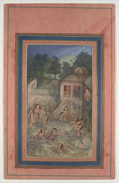 "Women Bathing by Moonlight", Folio from the Davis Album — تصویر رکورد موزهٔ متروپولیتن (دسترسی آزاد)