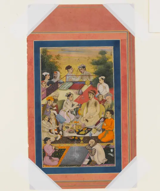 "Prince Feasting on a Balcony", Folio from the Davis Album — تصویر رکورد موزهٔ متروپولیتن (دسترسی آزاد)