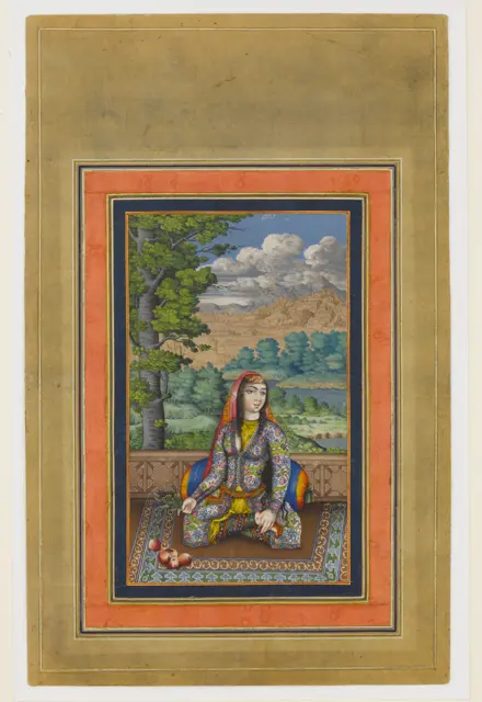 "Portrait of a Persian Lady", Folio from the Davis Album — تصویر رکورد موزهٔ متروپولیتن (دسترسی آزاد)