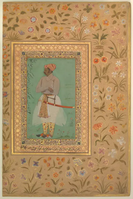 "Portrait of Maharaja Bhim Kanwar", Folio from the Shah Jahan Album — تصویر رکورد موزهٔ متروپولیتن (دسترسی آزاد)