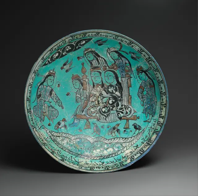 Bowl with a Majlis Scene by a Pond — تصویر رکورد موزهٔ متروپولیتن (دسترسی آزاد)