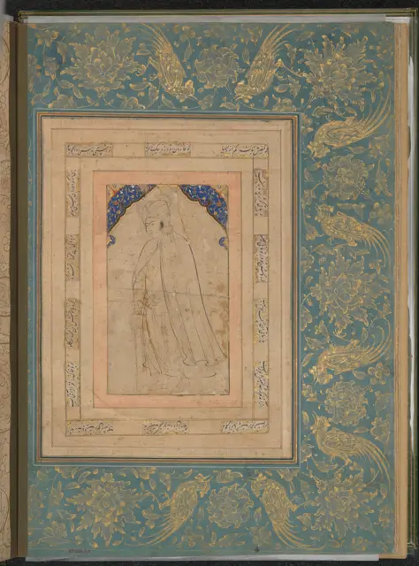 "Standing Youth in a Cape," Folio from the Bellini Album — تصویر رکورد موزهٔ متروپولیتن (دسترسی آزاد)