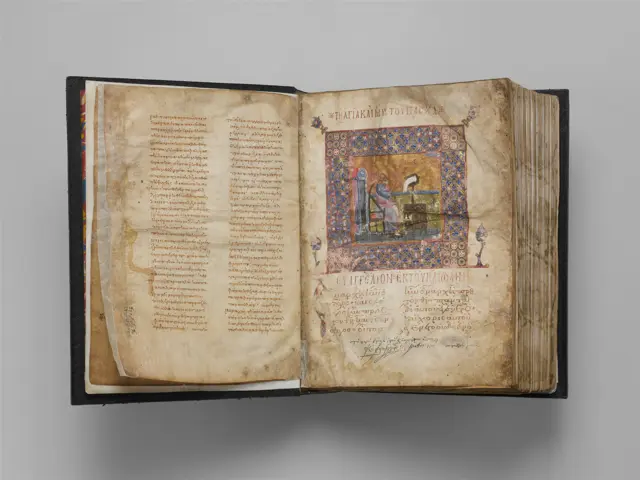 Jaharis Byzantine Lectionary — تصویر رکورد موزهٔ متروپولیتن (دسترسی آزاد)