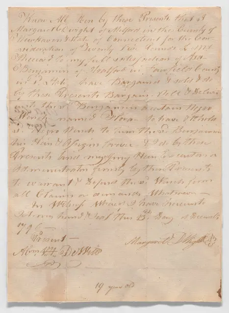 Bill of Sale of the Negro Slave, Flora — تصویر رکورد ویکی‌داده