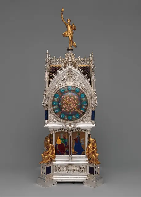 Table clock with calendar — تصویر رکورد ویکی‌داده