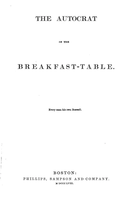 The Autocrat of the Breakfast-Table — تصویر رکورد ویکی‌داده