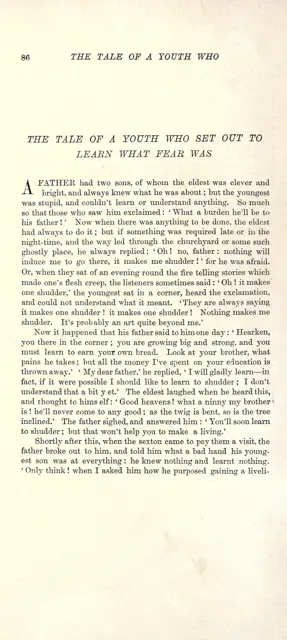 The tale of a youth who set out to learn what fear was — تصویر رکورد ویکی‌داده