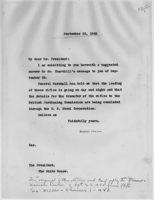 Copy of Sumner Welles to Franklin D. Roosevelt — تصویر رکورد ویکی‌داده
