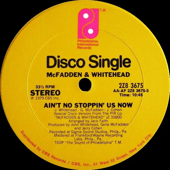 Ain't No Stoppin' Us Now — تصویر رکورد ویکیداده