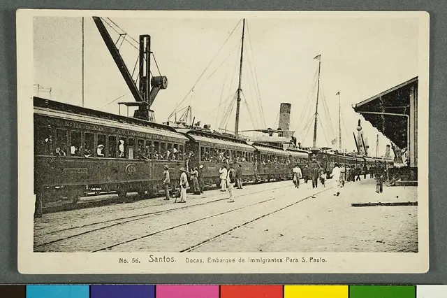 Nº 56. Santos - Docas, Embarque de Immigrantes para S. Paulo — تصویر رکورد ویکیداده