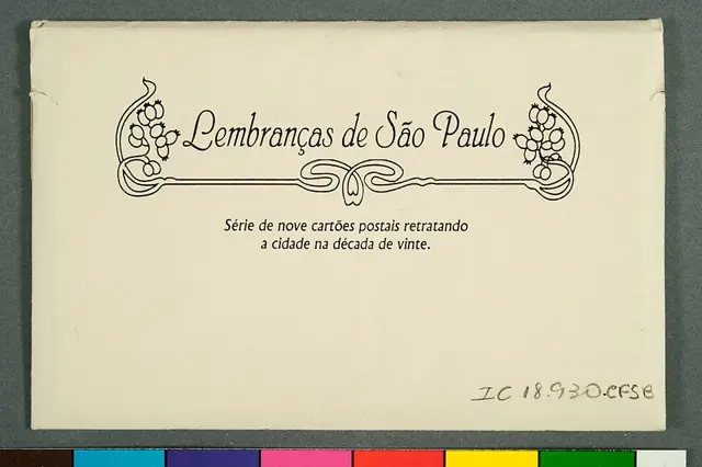 Lembranças de São Paulo, série de nove cartões postais retratando a cidade na década de vinte — تصویر رکورد ویکیداده