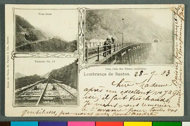 Lembrança de Santos. Vista Geral. Viaducto nº 13. Uma Vista dos Planos Inclinados — تصویر رکورد ویکیداده