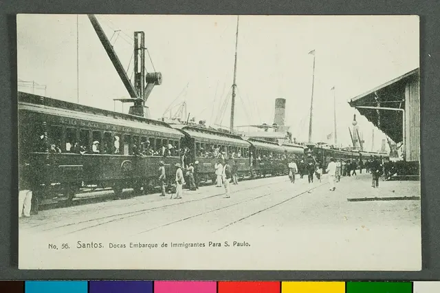 Nº 56 Santos. Docas. Embarque de Immigrantes para S. Paulo (1) — تصویر رکورد ویکیداده