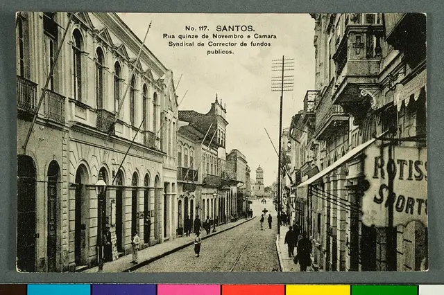 Nº 117. Santos. Rua Quinze de Novembro e Camara Syndical de Corrector de Fundos Publicos — تصویر رکورد ویکی‌داده