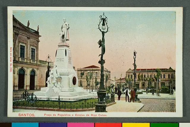 Santos. Praça da República e Estatua de Braz Cubas (1) — تصویر رکورد ویکی‌داده
