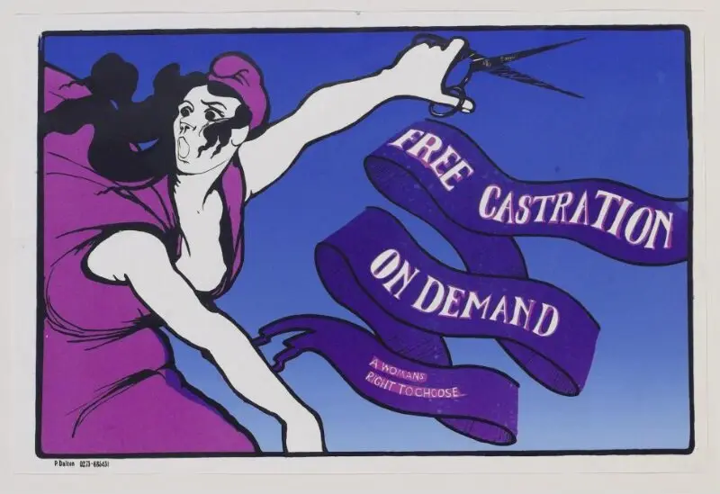Poster: Free Castration on Demand, A Woman's Right to Choose — تصویر رکورد موزهٔ ویکتوریا و آلبرت