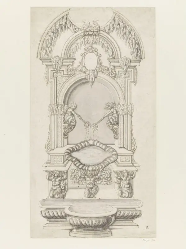 Drawing: Design for a Wall Fountain — تصویر رکورد موزهٔ ویکتوریا و آلبرت