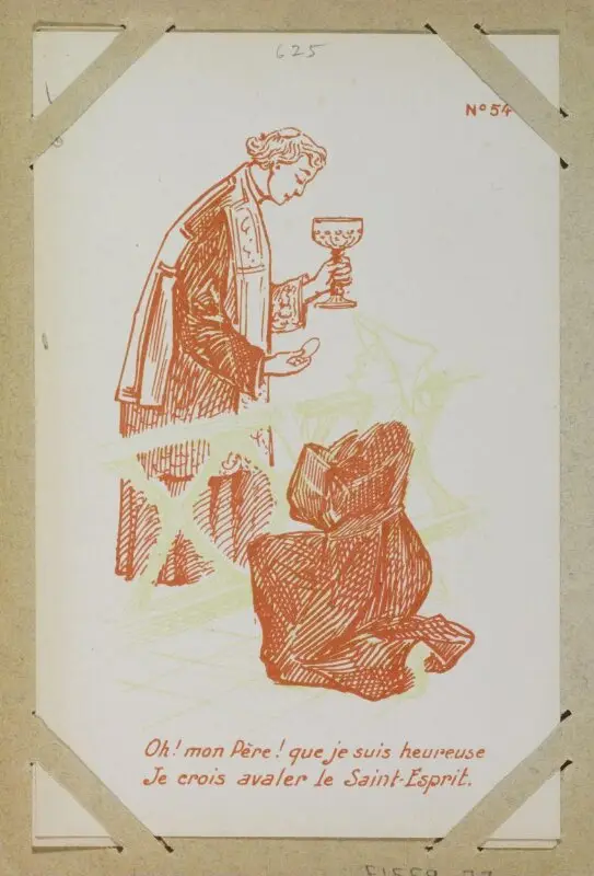 Postcard: Oh! mon Père! que je suis heureause / Je crois avaler le Saint-Esprit — تصویر رکورد موزهٔ ویکتوریا و آلبرت