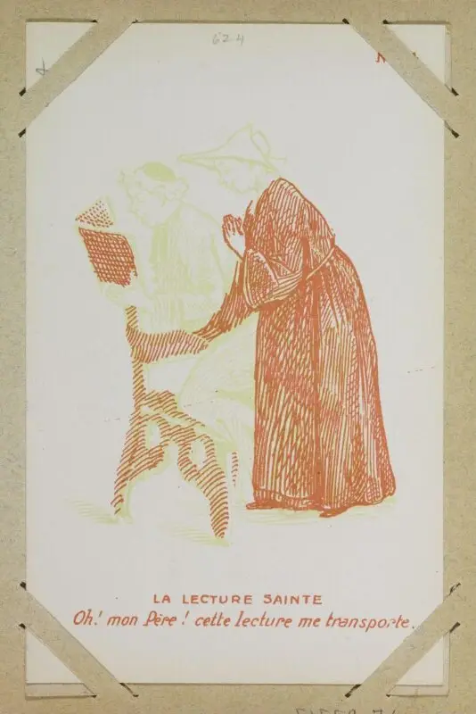 Postcard: La Lecture Sainte — تصویر رکورد موزهٔ ویکتوریا و آلبرت