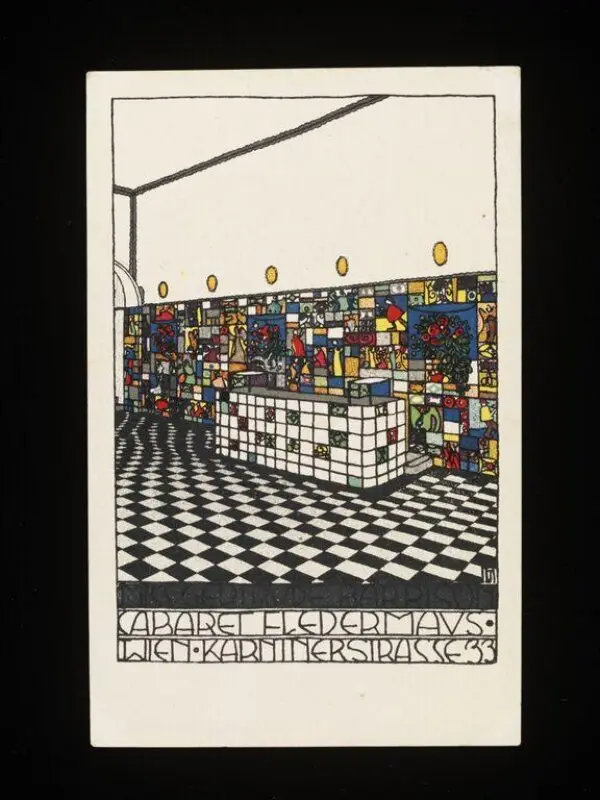 Postcard: Cabaret Fledermaus / Wien. Karntnerstrasse 33 — تصویر رکورد موزهٔ ویکتوریا و آلبرت