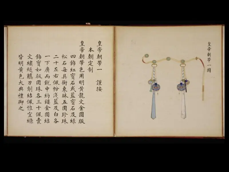 Illustrated manuscript: The court gridle worn by the Emperor — تصویر رکورد موزهٔ ویکتوریا و آلبرت