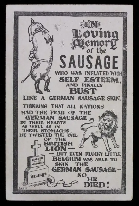 Postcard: In Loving Memory of the Sausage — تصویر رکورد موزهٔ ویکتوریا و آلبرت