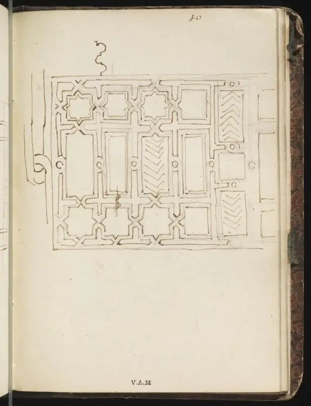 Sketchbook: Stone details in a fountain, Cairo — تصویر رکورد موزهٔ ویکتوریا و آلبرت