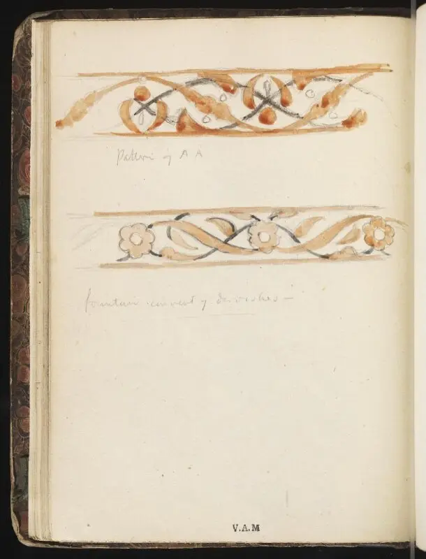 Sketchbook: Plan of fountain in the courtyard of the Takiyya of Sultan Mahmud II, Cairo — تصویر رکورد موزهٔ ویکتوریا و آلبرت