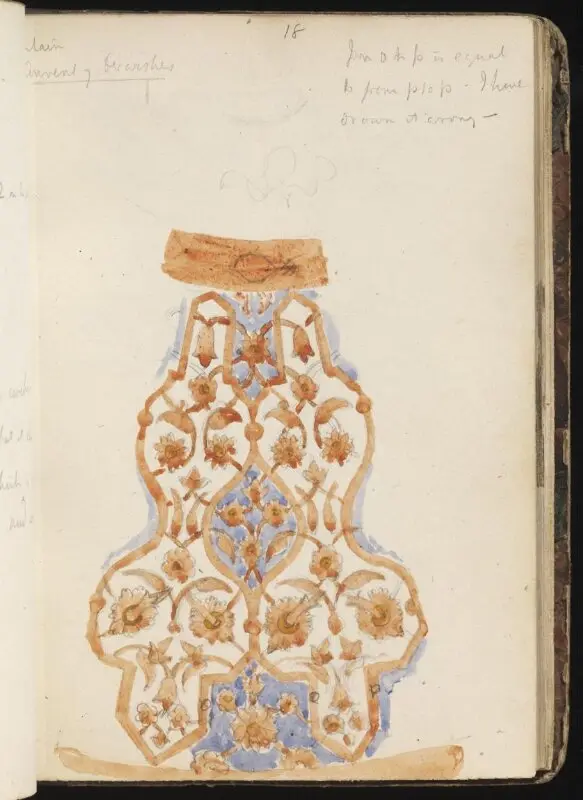 Sketchbook: Plan of fountain in the courtyard of the Takiyya of Sultan Mahmud II, Cairo — تصویر رکورد موزهٔ ویکتوریا و آلبرت