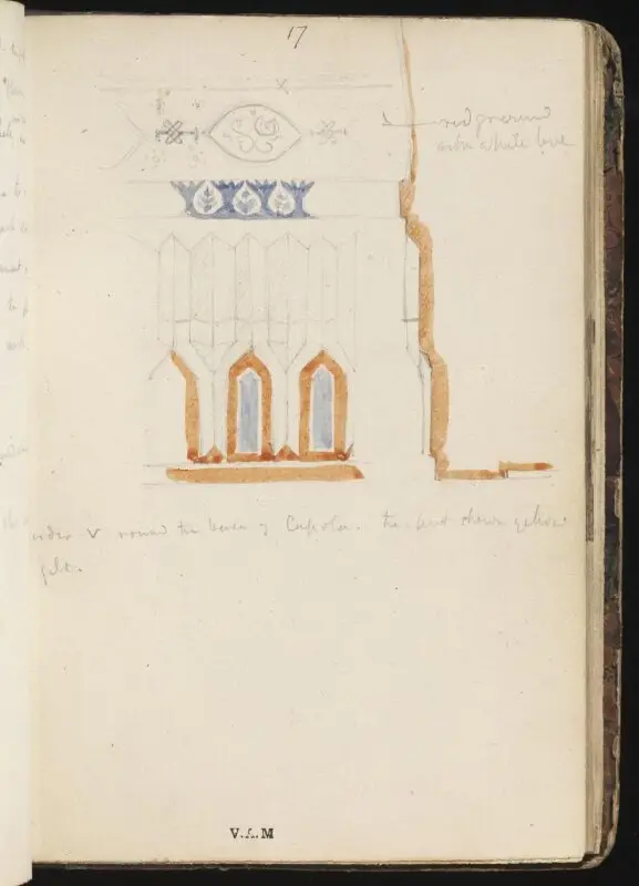 Sketchbook: Plan of fountain in the courtyard of the Takiyya of Sultan Mahmud II, Cairo — تصویر رکورد موزهٔ ویکتوریا و آلبرت