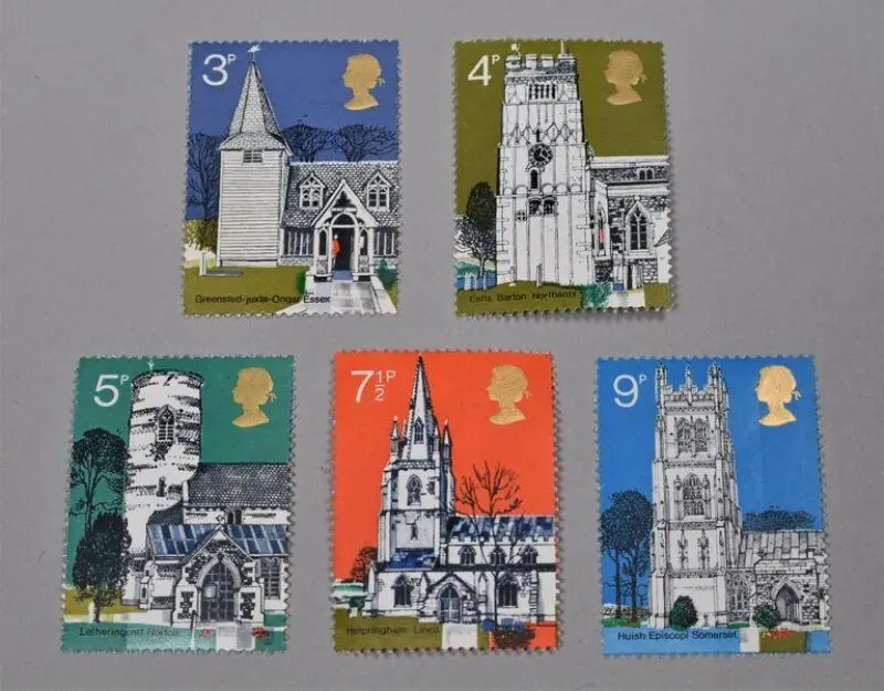Stamp: Village church commemorative stamps — تصویر رکورد موزهٔ ویکتوریا و آلبرت
