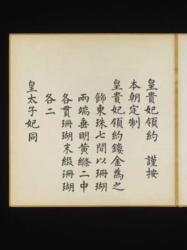 Illustrated manuscript: Explanatory text about the necklace worn by the Imperial concubines of the first rank — تصویر رکورد موزهٔ ویکتوریا و آلبرت