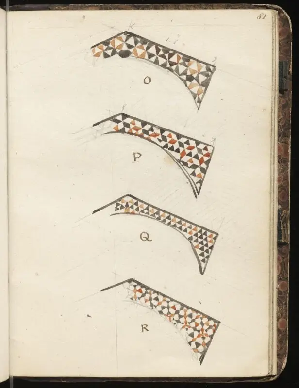 Sketchbook: Marble pavement from the fountain in Bayt al-Shaykh al-Mahdi al-Mufti, Cairo — تصویر رکورد موزهٔ ویکتوریا و آلبرت