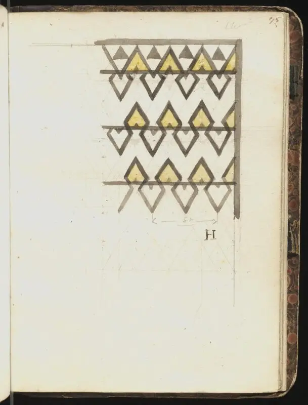 Sketchbook: Marble pavement from the fountain in Bayt al-Shaykh al-Mahdi al-Mufti, Cairo — تصویر رکورد موزهٔ ویکتوریا و آلبرت
