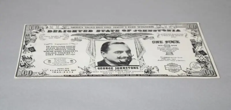 Advertising card: Magician's 'publicity banknote' — تصویر رکورد موزهٔ ویکتوریا و آلبرت