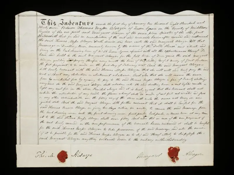 Indenture — تصویر رکورد موزهٔ ویکتوریا و آلبرت