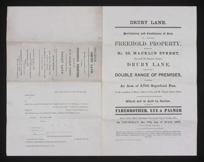 Document: Particulars of the workshop of scenic artists, Thomas Grieve and Son, 1879 — تصویر رکورد موزهٔ ویکتوریا و آلبرت