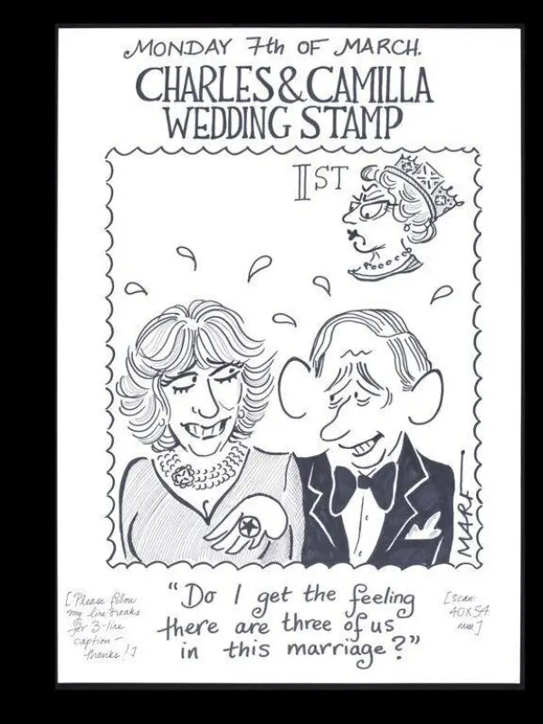 Drawing: "Do I get the feeling there are three of us in this marriage?" — تصویر رکورد موزهٔ ویکتوریا و آلبرت