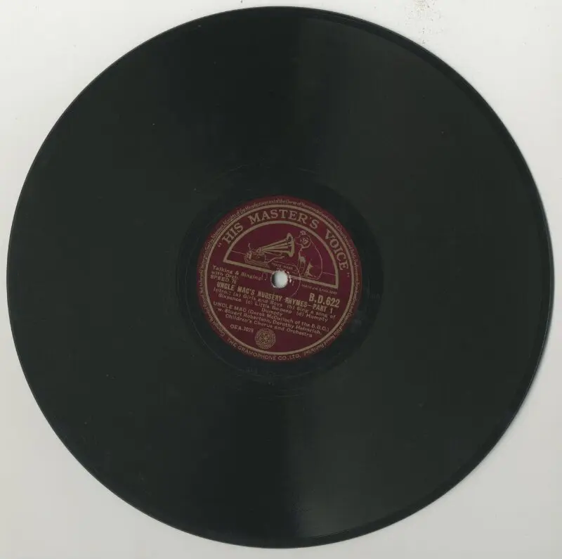 Gramophone record: Uncle Mac's Nursery Rhymes — تصویر رکورد موزهٔ ویکتوریا و آلبرت