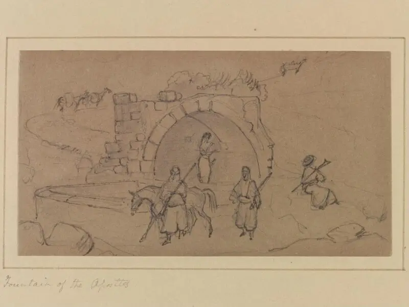 Drawing: Fountain of the Apostles — تصویر رکورد موزهٔ ویکتوریا و آلبرت