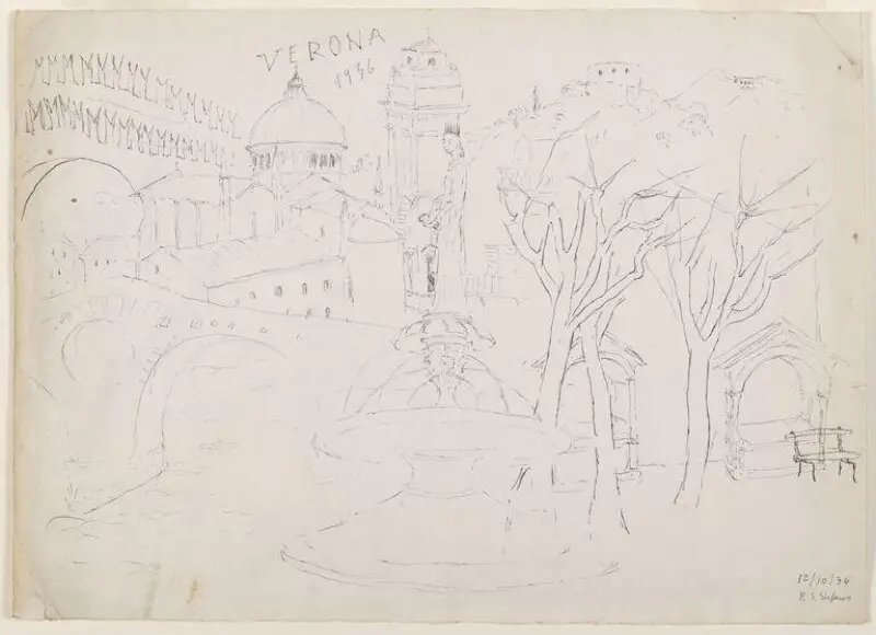 Drawing: Verona 1936 — تصویر رکورد موزهٔ ویکتوریا و آلبرت