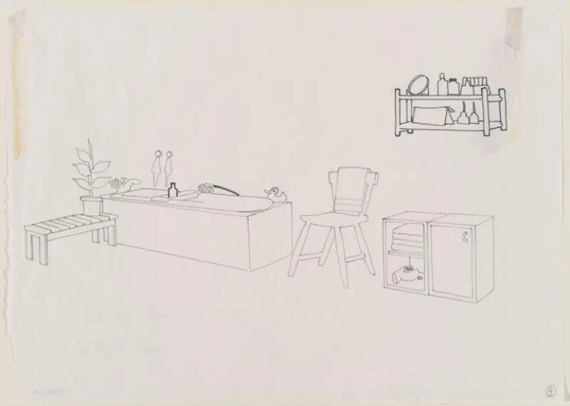 Drawing: Design for a bathroom — تصویر رکورد موزهٔ ویکتوریا و آلبرت