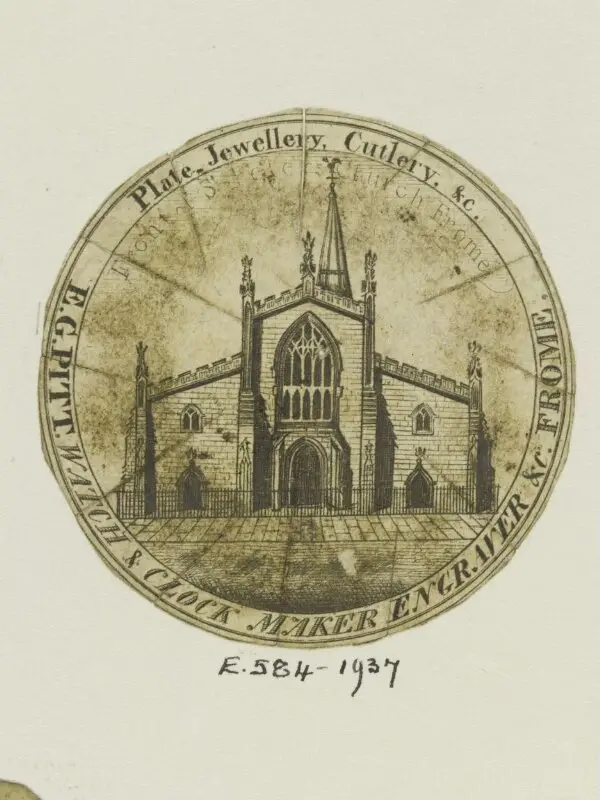 Watch paper: Front of St. Peter's Church, Frome — تصویر رکورد موزهٔ ویکتوریا و آلبرت