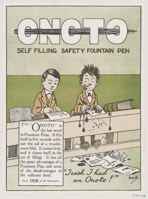 Print: Onoto the self filling safety fountain pen — تصویر رکورد موزهٔ ویکتوریا و آلبرت