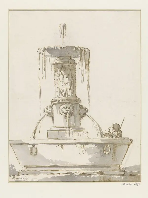 Drawing: Drawing of fountain — تصویر رکورد موزهٔ ویکتوریا و آلبرت
